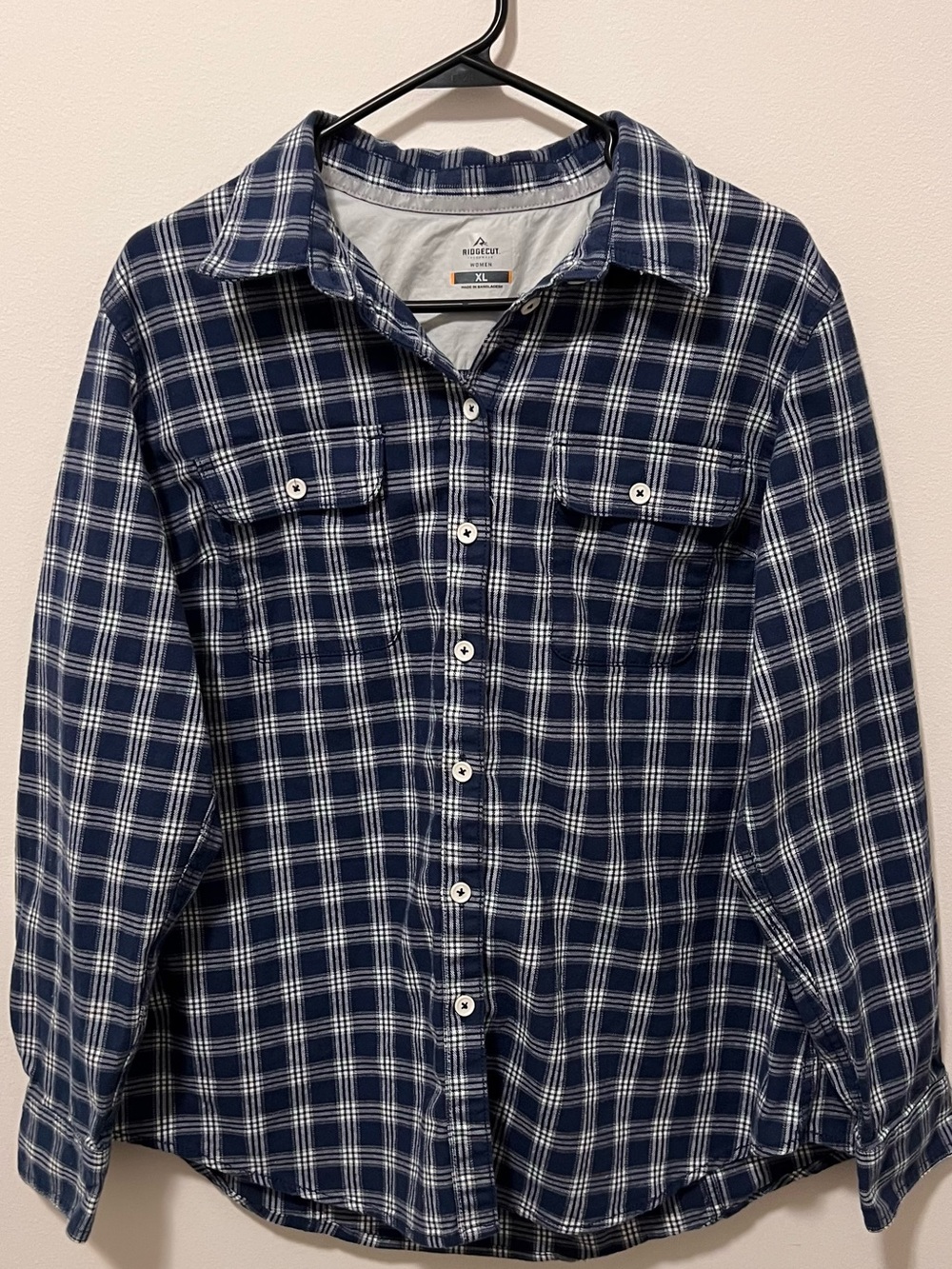 Ridgecut Navy Plaid Button-Down Shirt - Women's